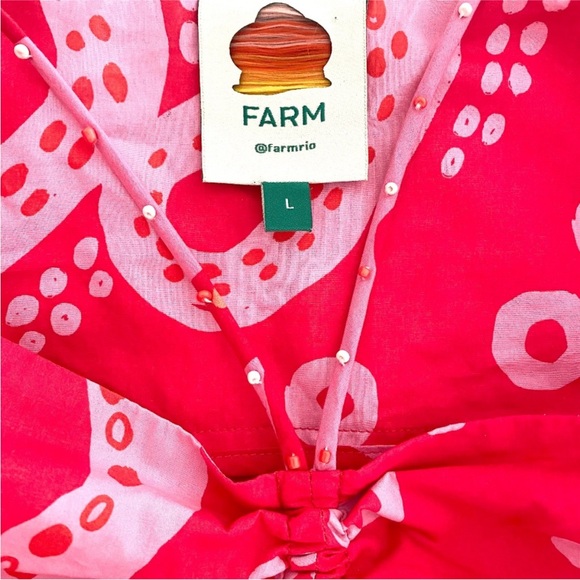 FARM RIO Octocool Puff-Sleeve Mini Dress Super Cute - L - Picture 13 of 15